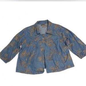 Women's Blue and Gold Floral Jacket